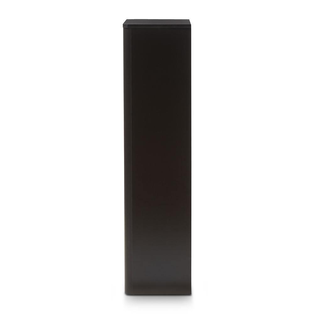 Cayla Modern and Contemporary Black Wood Shoe Cabinet FredCo