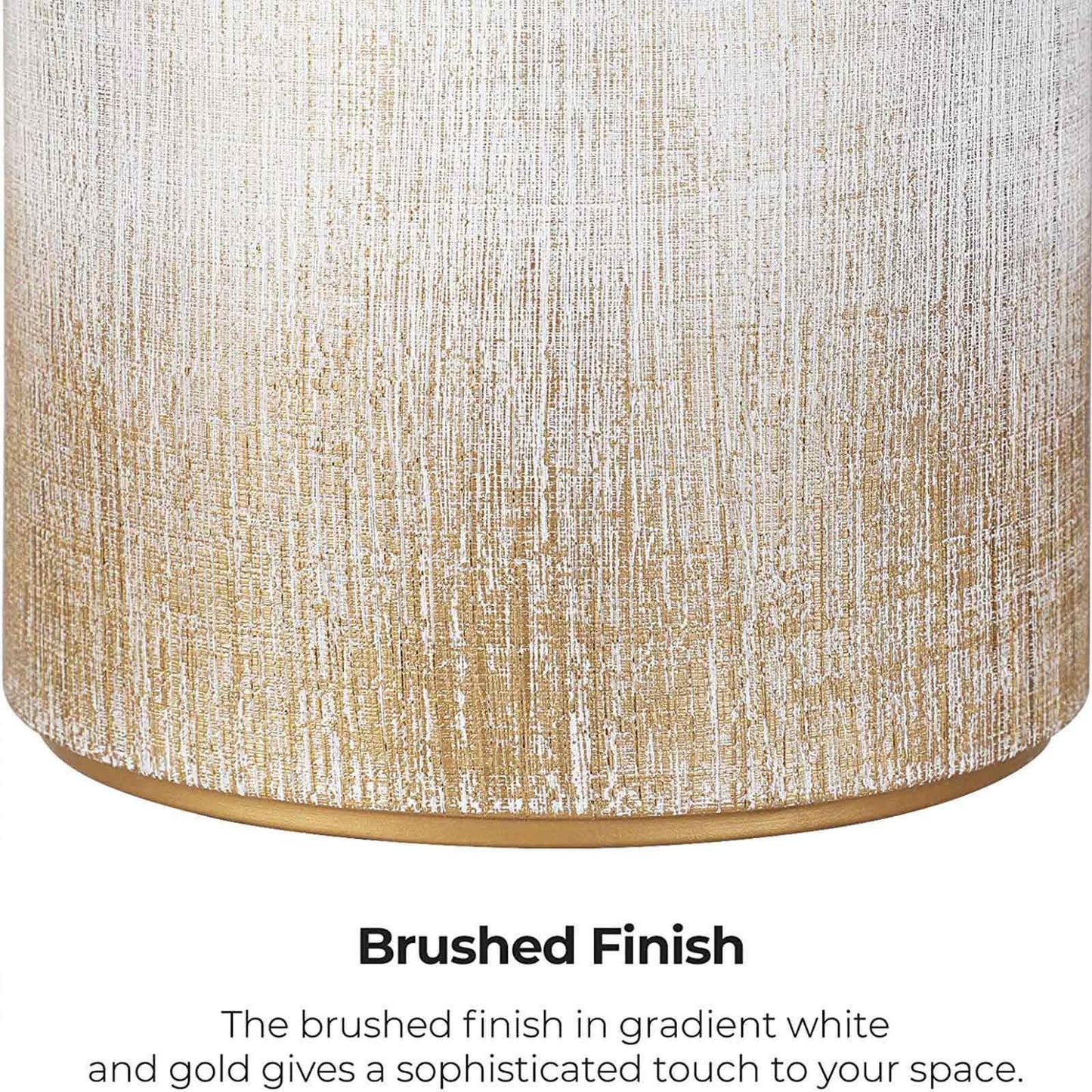 Ceramic Plant Pot Brushed White and Gold FredCo