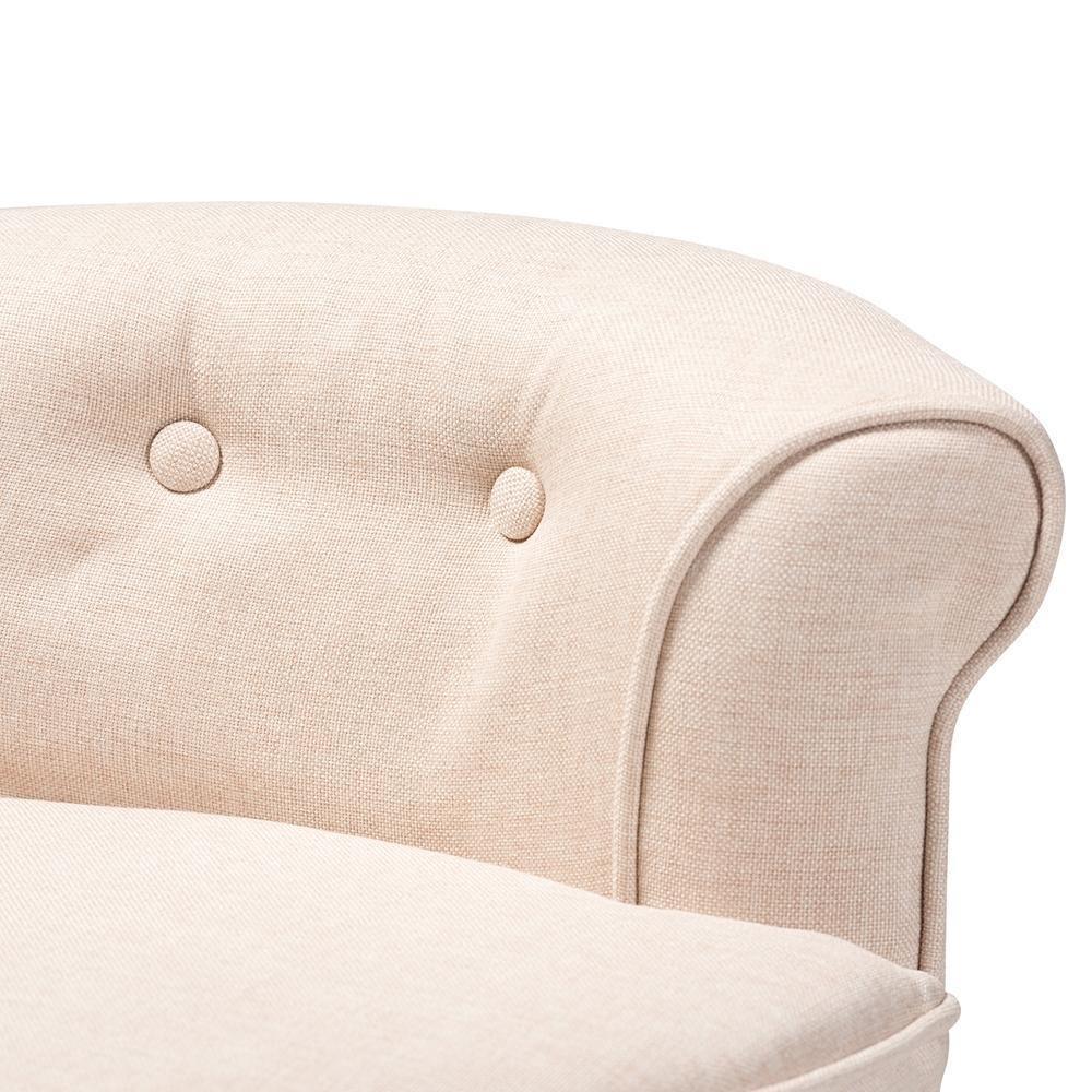 Cerise Classic and Traditional Small Beige Fabric Upholstered Accent Chair FredCo