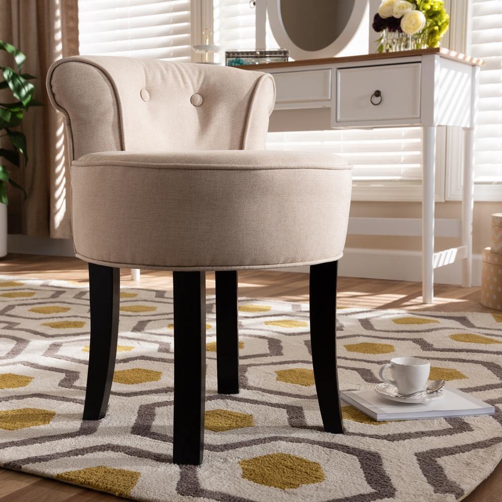 Cerise Classic and Traditional Small Beige Fabric Upholstered Accent Chair FredCo