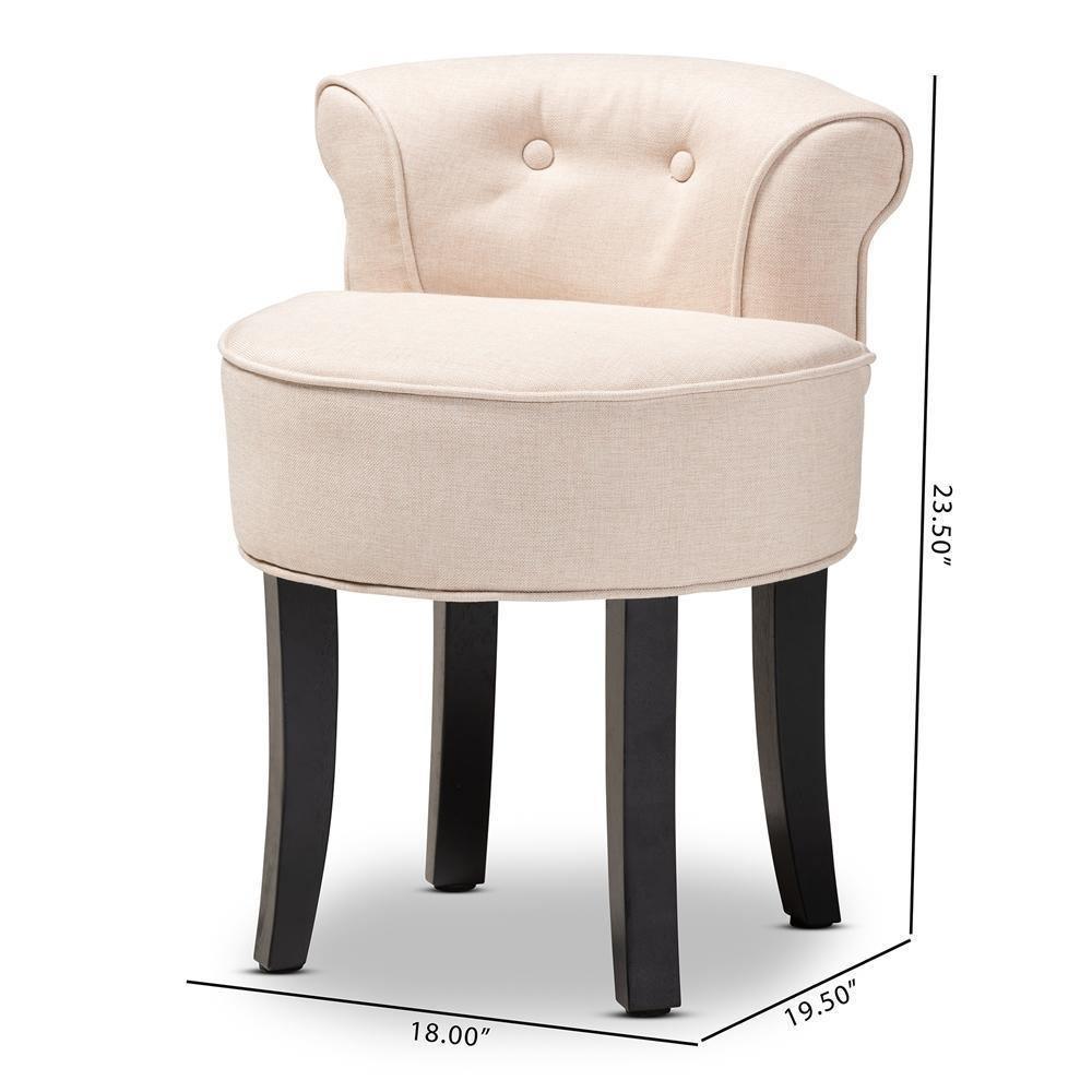 Cerise Classic and Traditional Small Beige Fabric Upholstered Accent Chair FredCo