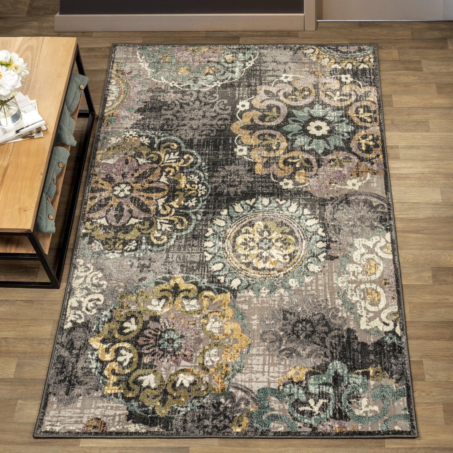 Ceyone Contemporary Floral Rug FredCo