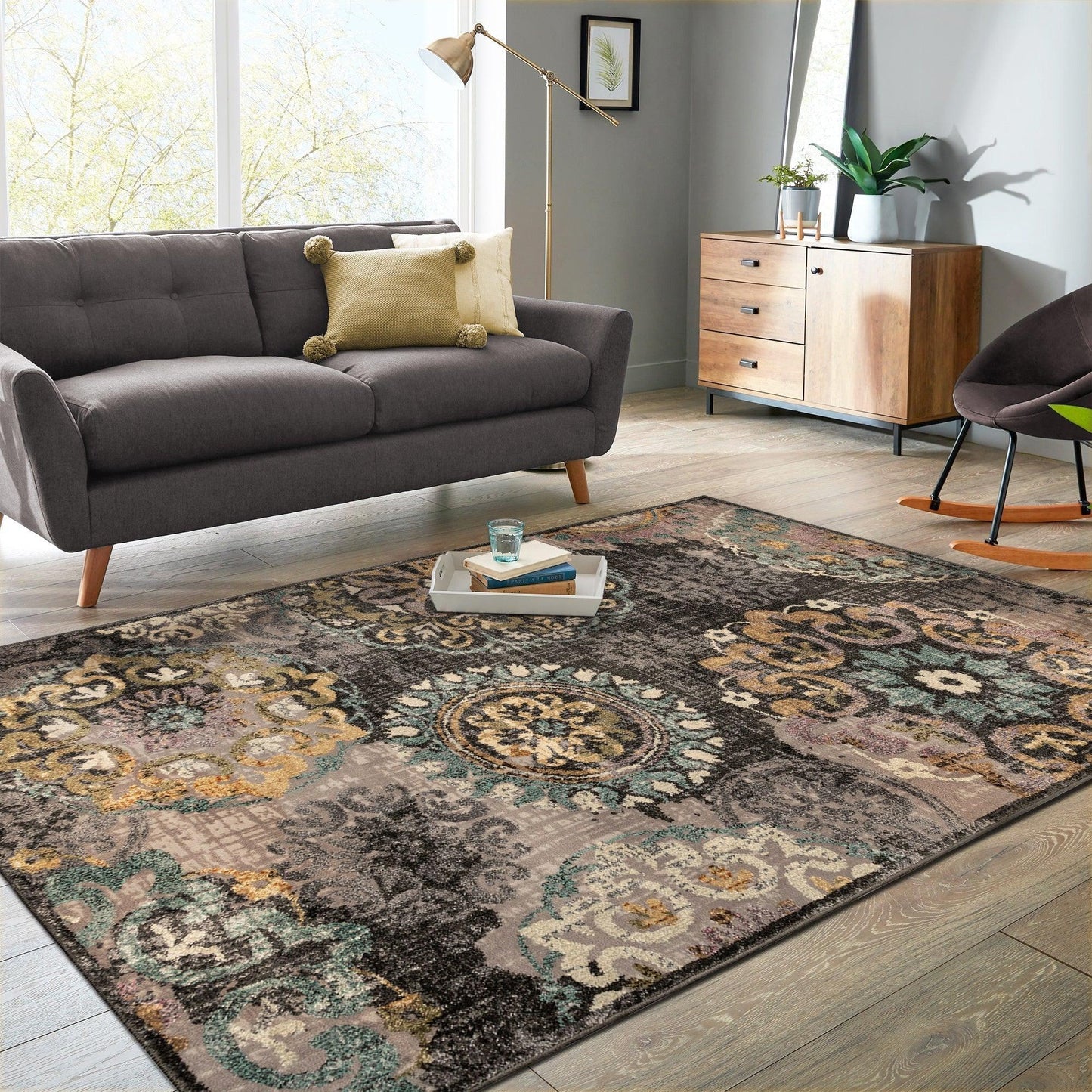 Ceyone Contemporary Floral Rug FredCo