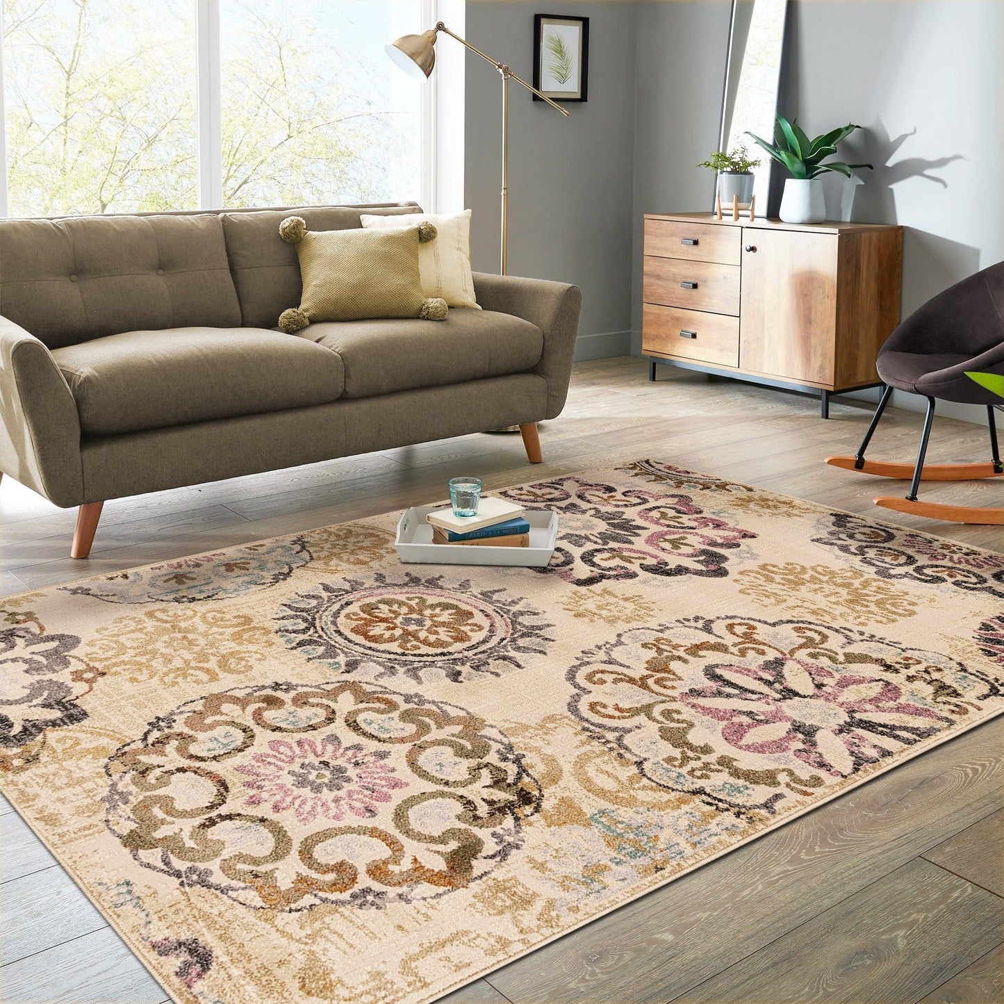 Ceyone Contemporary Floral Rug FredCo