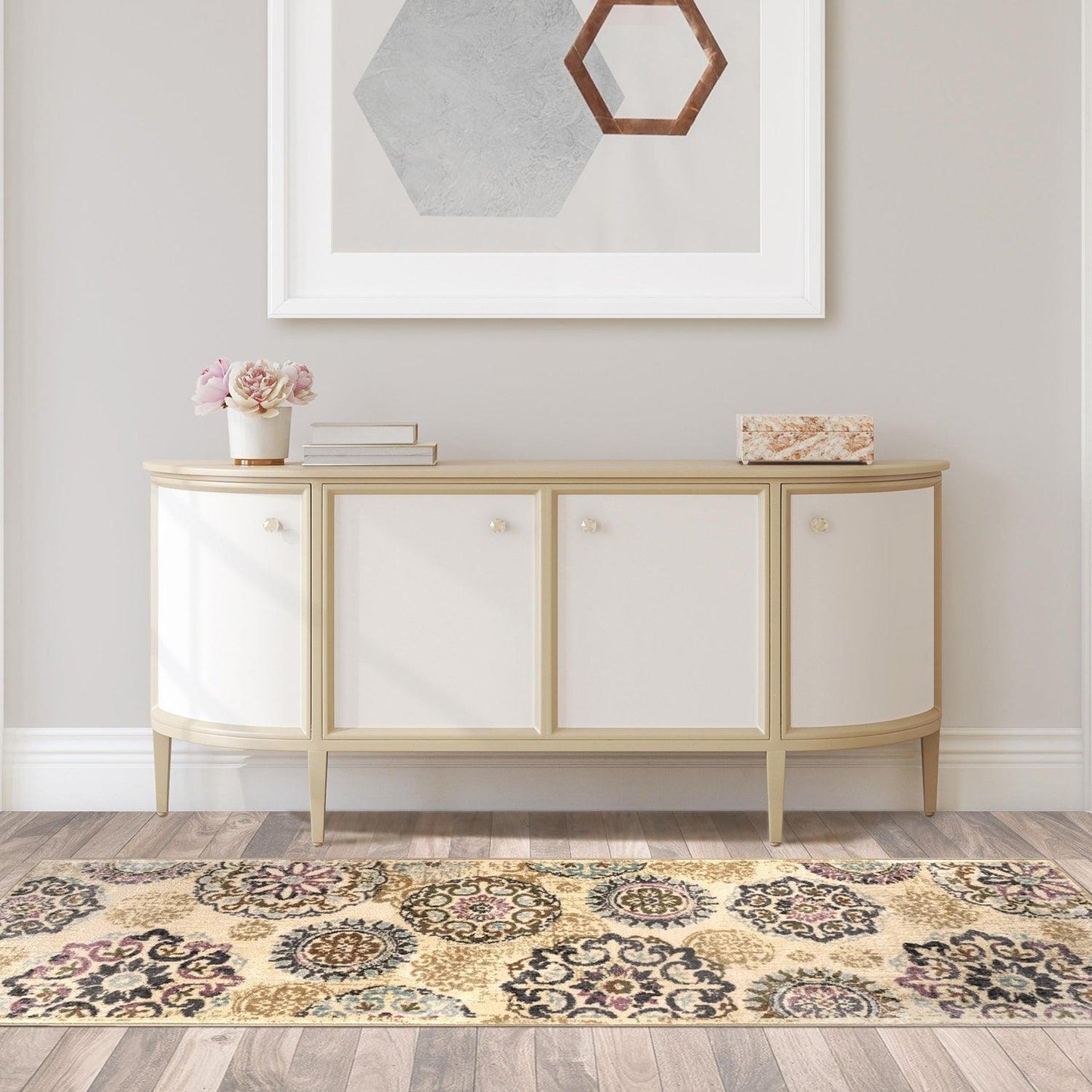 Ceyone Contemporary Floral Rug FredCo