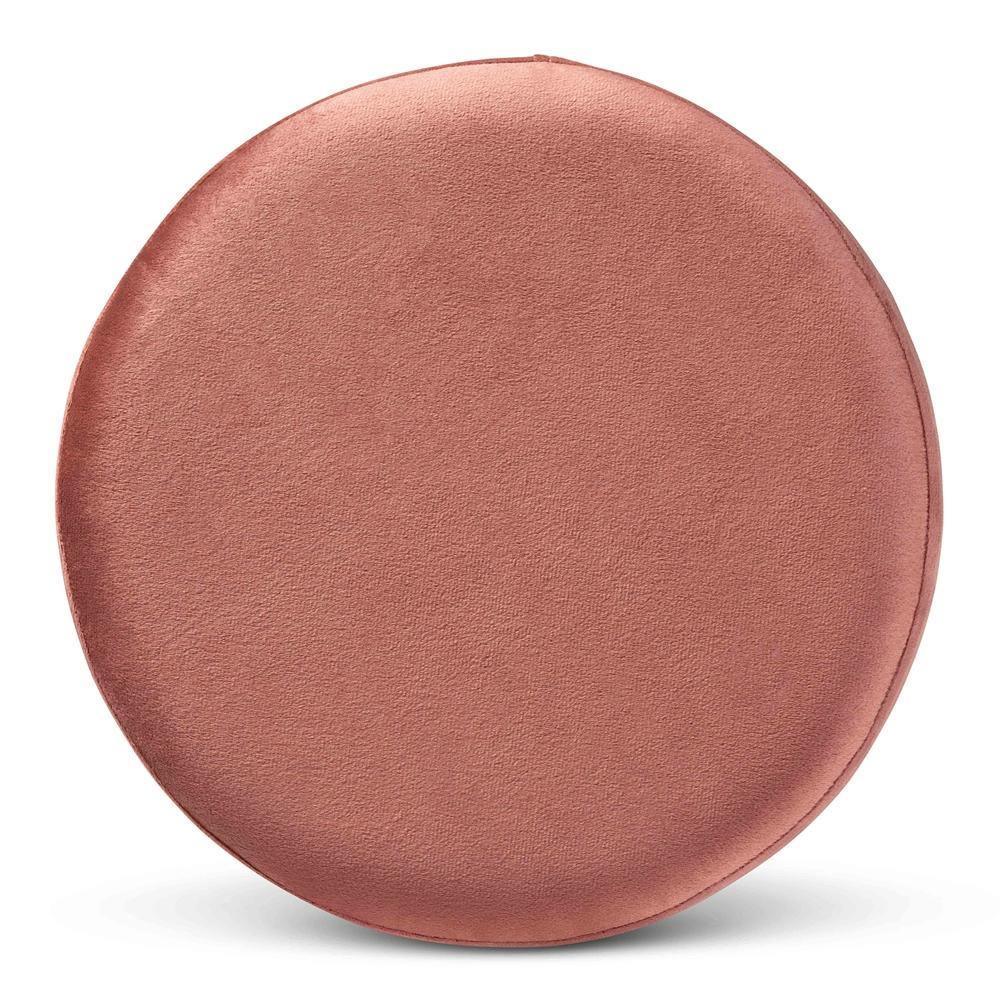Chaela Contemporary Glam and Luxe Blush Pink Velvet Fabric Upholstered and Gold Finished Metal Ottoman FredCo