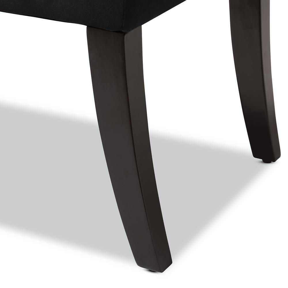 Chandelle Luxe and Contemporary Black Velvet Upholstered Bench FredCo