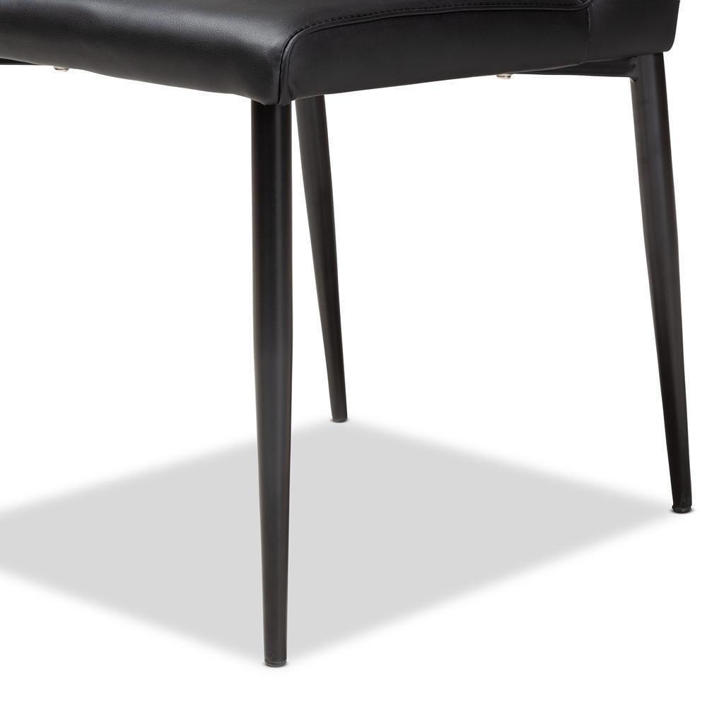 Chandelle Modern and Contemporary Black Faux Leather Upholstered Dining Chair (Set of 4) FredCo