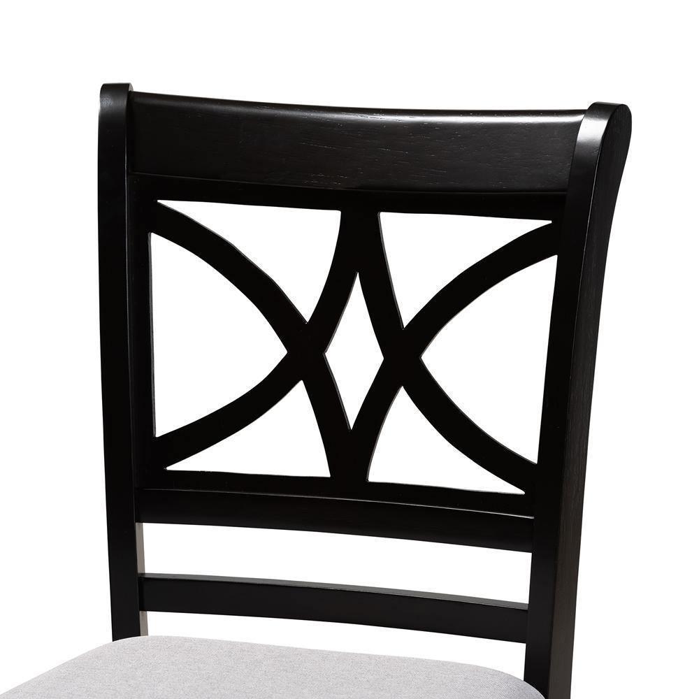 Chandler Modern and Contemporary Grey Fabric Upholstered and Espresso Brown Finished Wood 2-Piece Counter Height Pub Chair Set FredCo