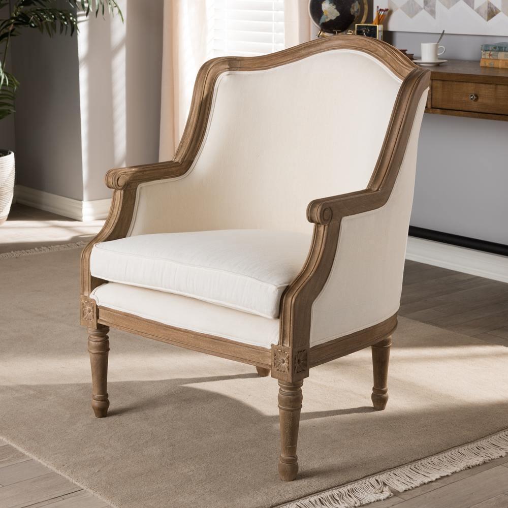 Charlemagne Traditional French Accent Chair-Oak FredCo