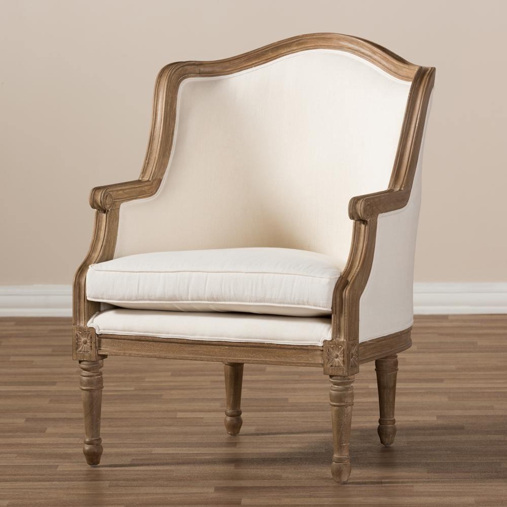 Charlemagne Traditional French Accent Chair-Oak FredCo