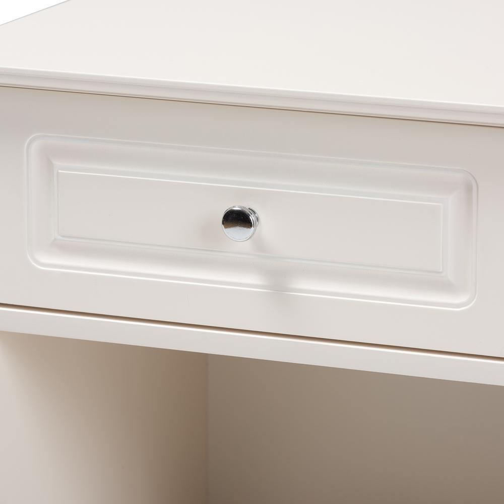 Chase Modern Transitional White Finished 1-Drawer Wood Nightstand FredCo