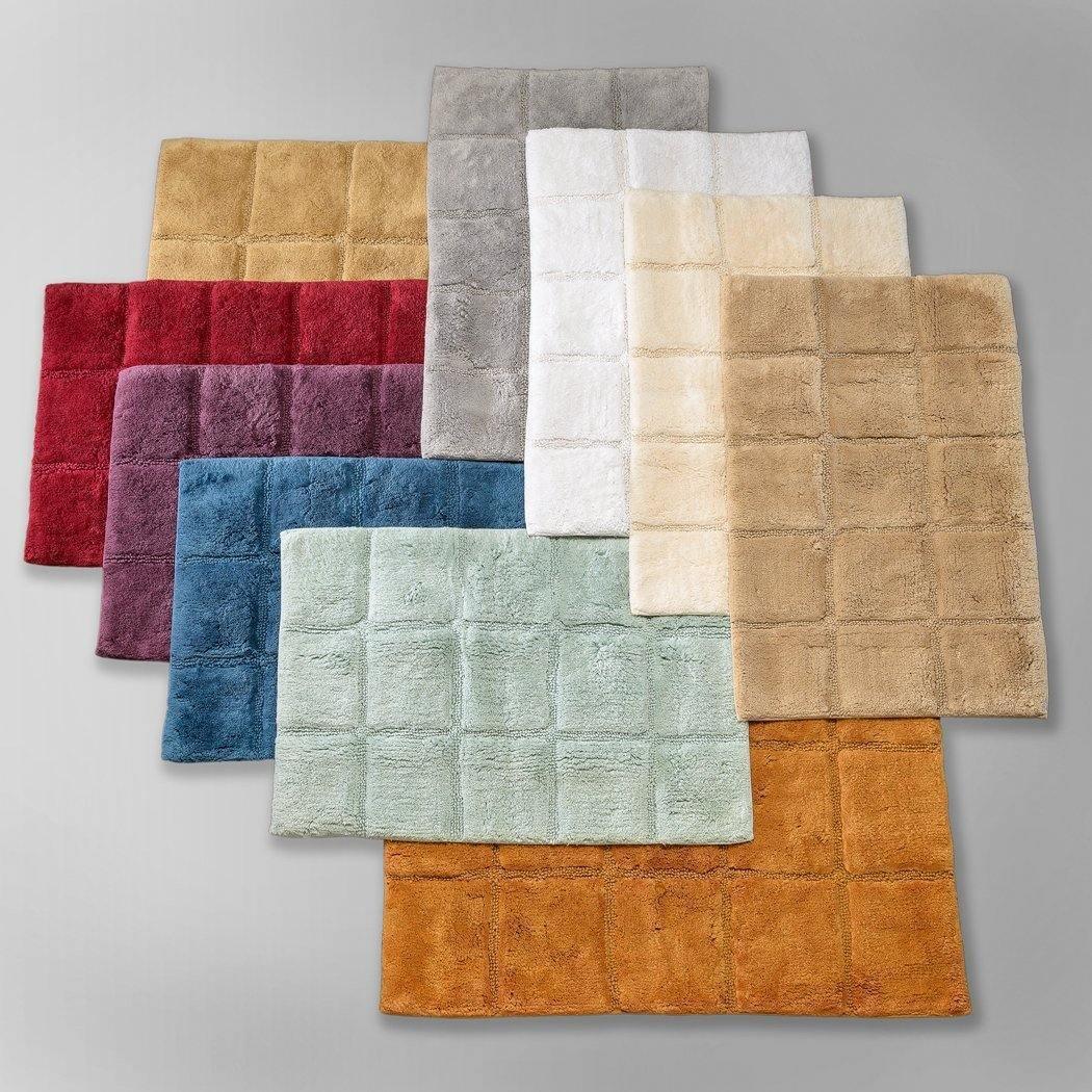 Checkered 100% Combed Cotton Non-Skid 2-Piece Bath Rug Set FredCo