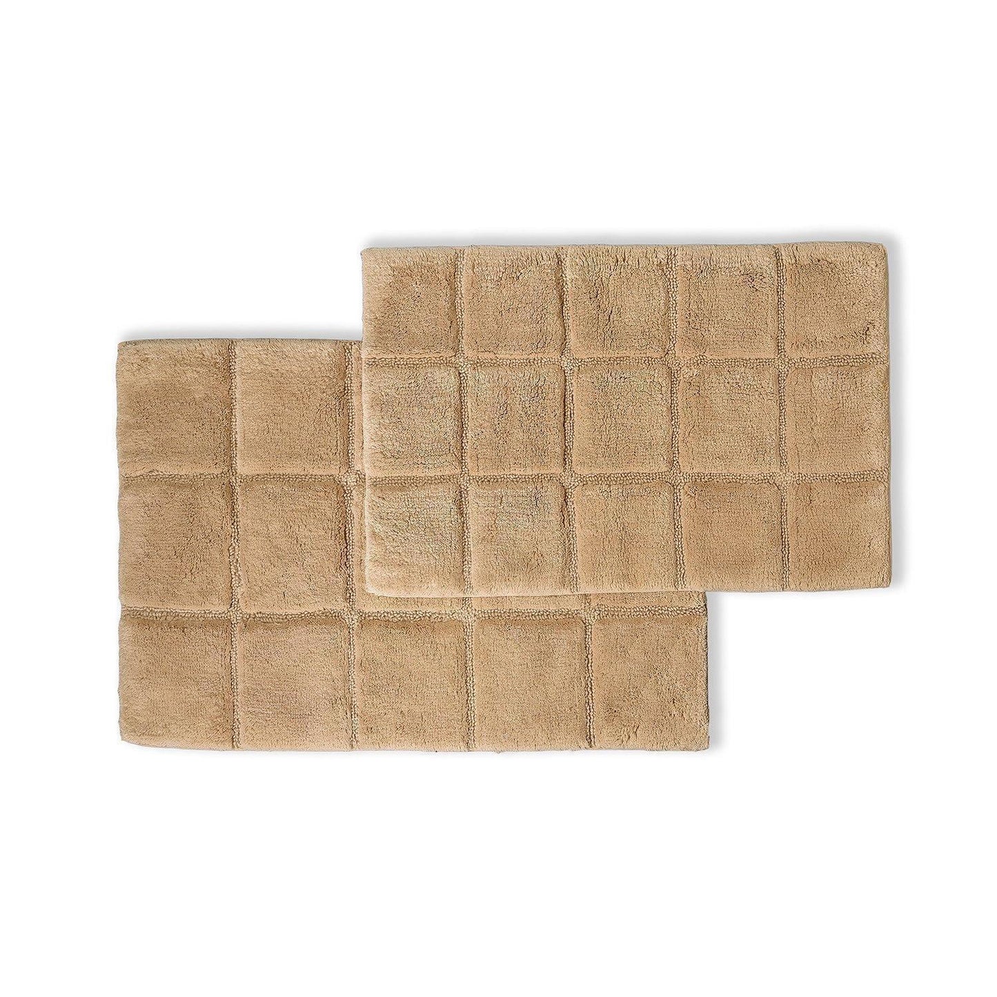 Checkered 100% Combed Cotton Non-Skid 2-Piece Bath Rug Set FredCo