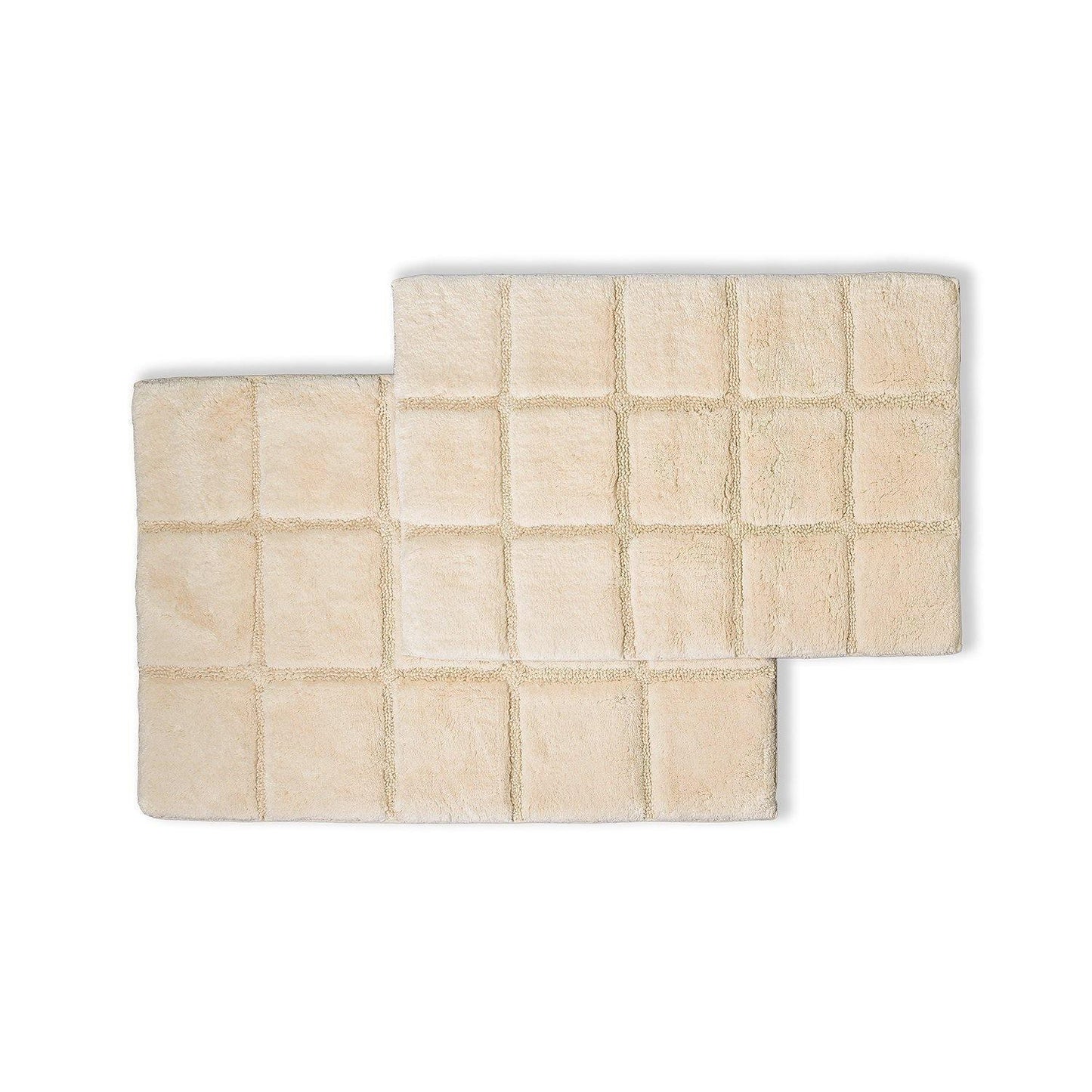 Checkered 100% Combed Cotton Non-Skid 2-Piece Bath Rug Set FredCo