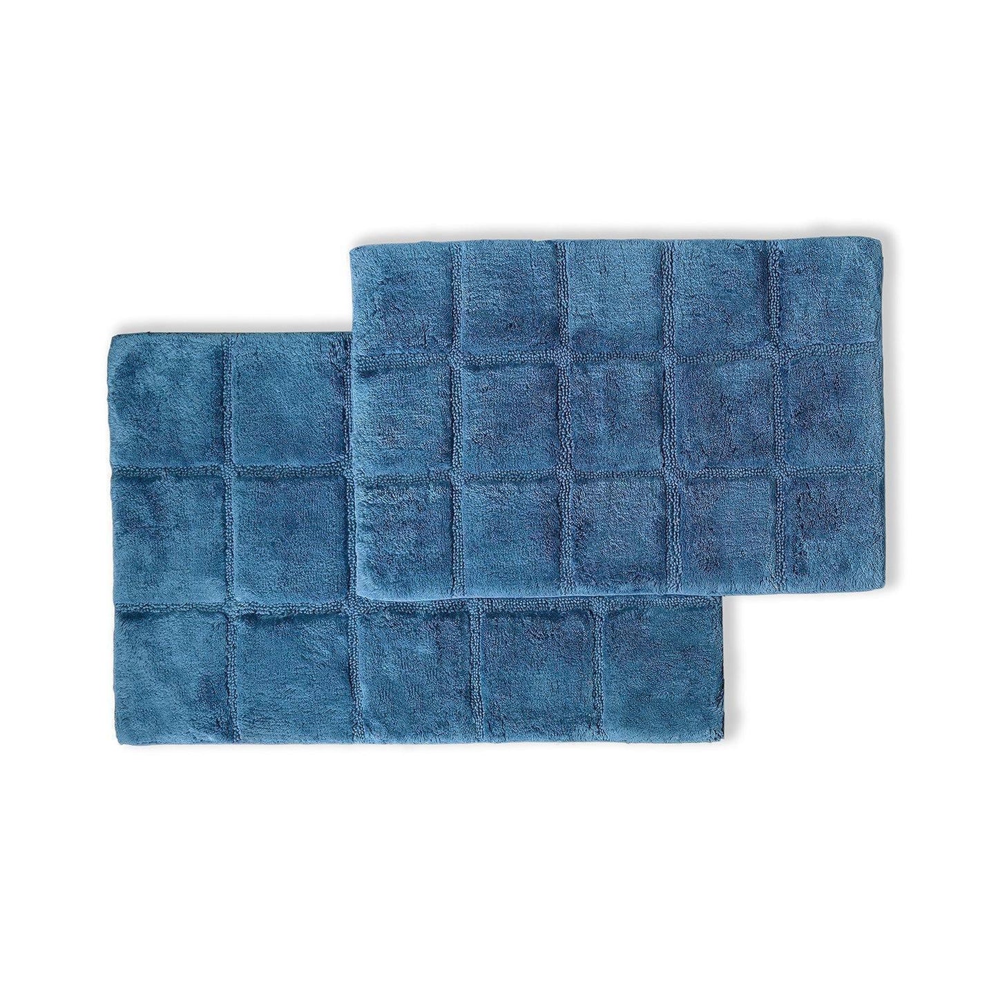 Checkered 100% Combed Cotton Non-Skid 2-Piece Bath Rug Set FredCo