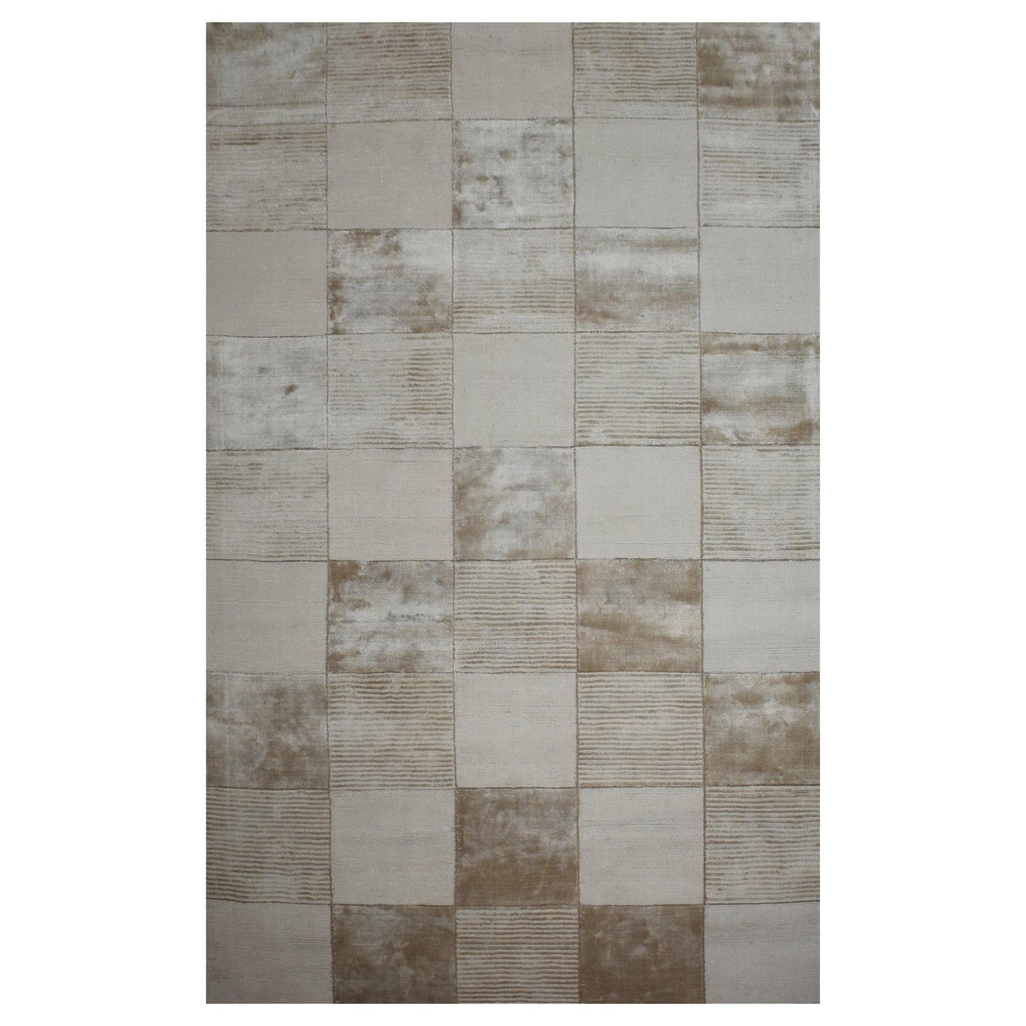 Checkered Modern Hand-Woven Viscose Rug FredCo