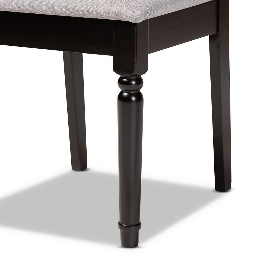 Cherese Modern and Contemporary Grey Fabric Upholstered and Dark Brown Finished Wood 2-Piece Dining Chair Set FredCo