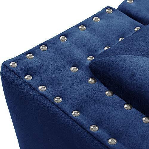 Chesterfield Velvet Couch Blue FredCo
