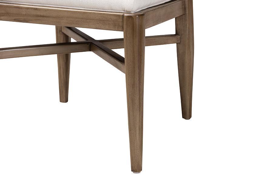 Chloe Modern Bohemian Walnut Brown Finished Mahogany Wood and Natural Rattan Dining Chair FredCo