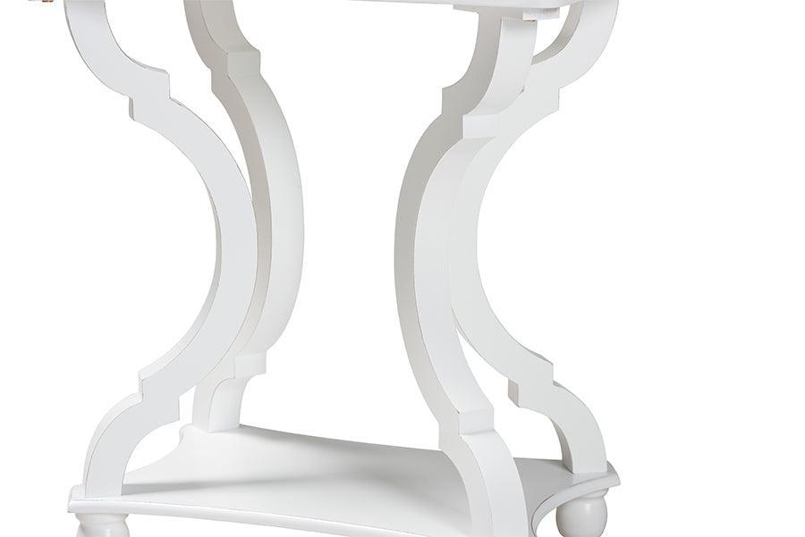 Cianna Classic and Traditional White Wood End Table FredCo