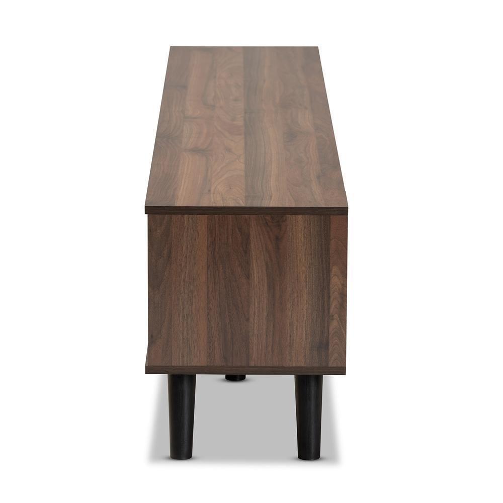 Clapton Modern and Contemporary Multi-Tone Grey and Walnut Brown Finished Wood TV Stand FredCo