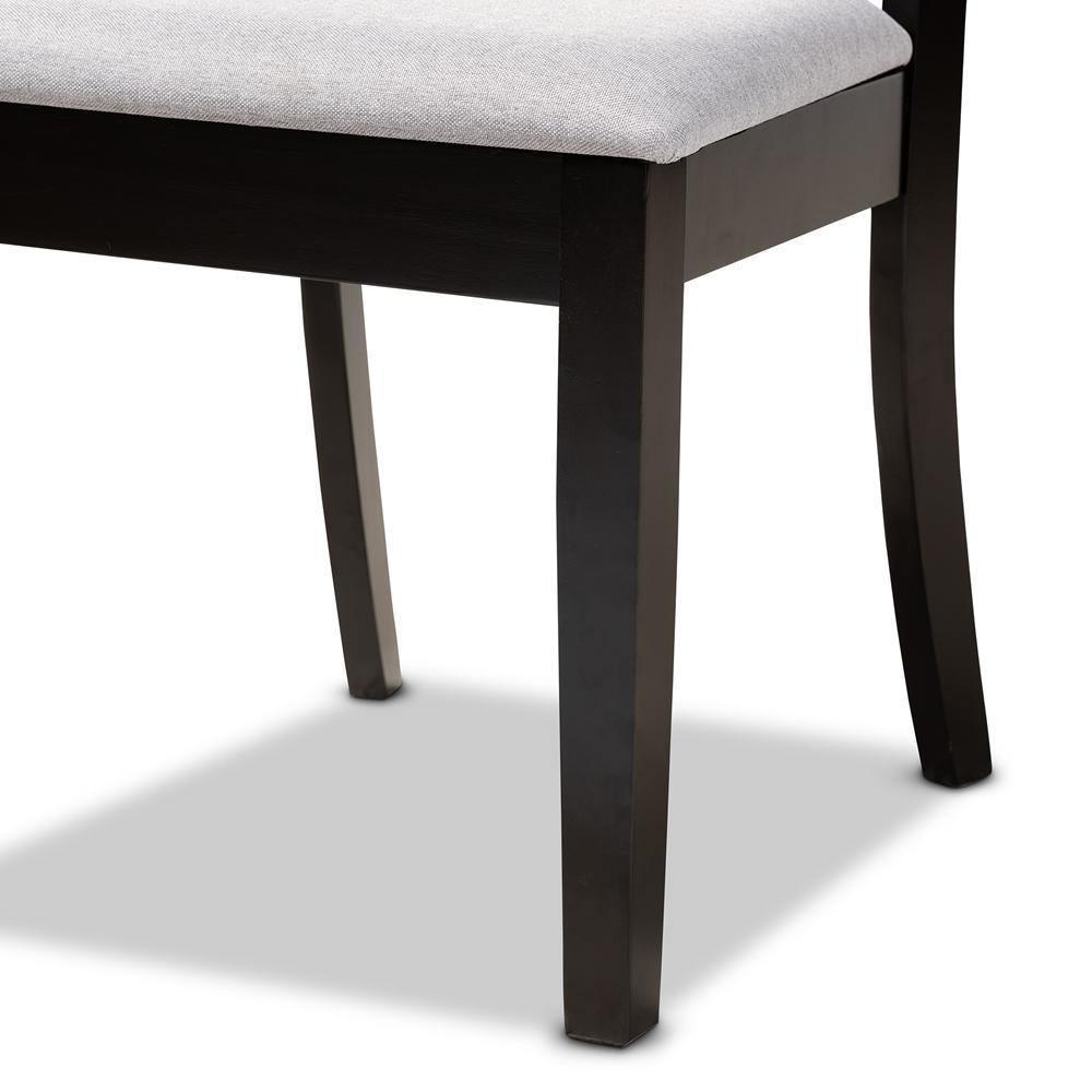 Clarke Modern and Contemporary Grey Fabric Upholstered and Espresso Brown Finished Wood 5-Piece Dining Set FredCo