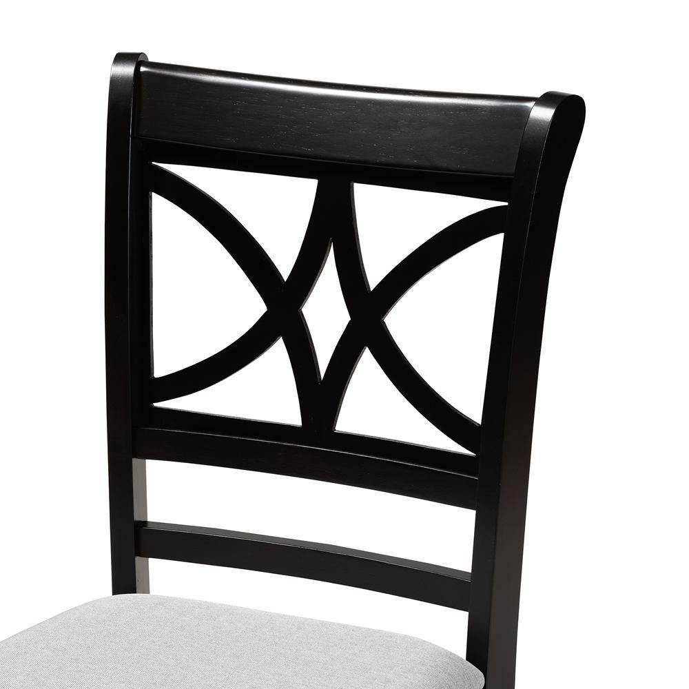 Clarke Modern and Contemporary Grey Fabric Upholstered and Espresso Brown Finished Wood 5-Piece Dining Set FredCo