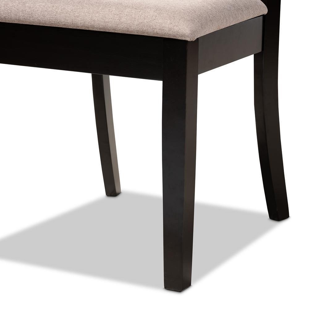 Clarke Modern and Contemporary Sand Fabric Upholstered and Espresso Brown Finished Wood 4-Piece Dining Chair Set FredCo