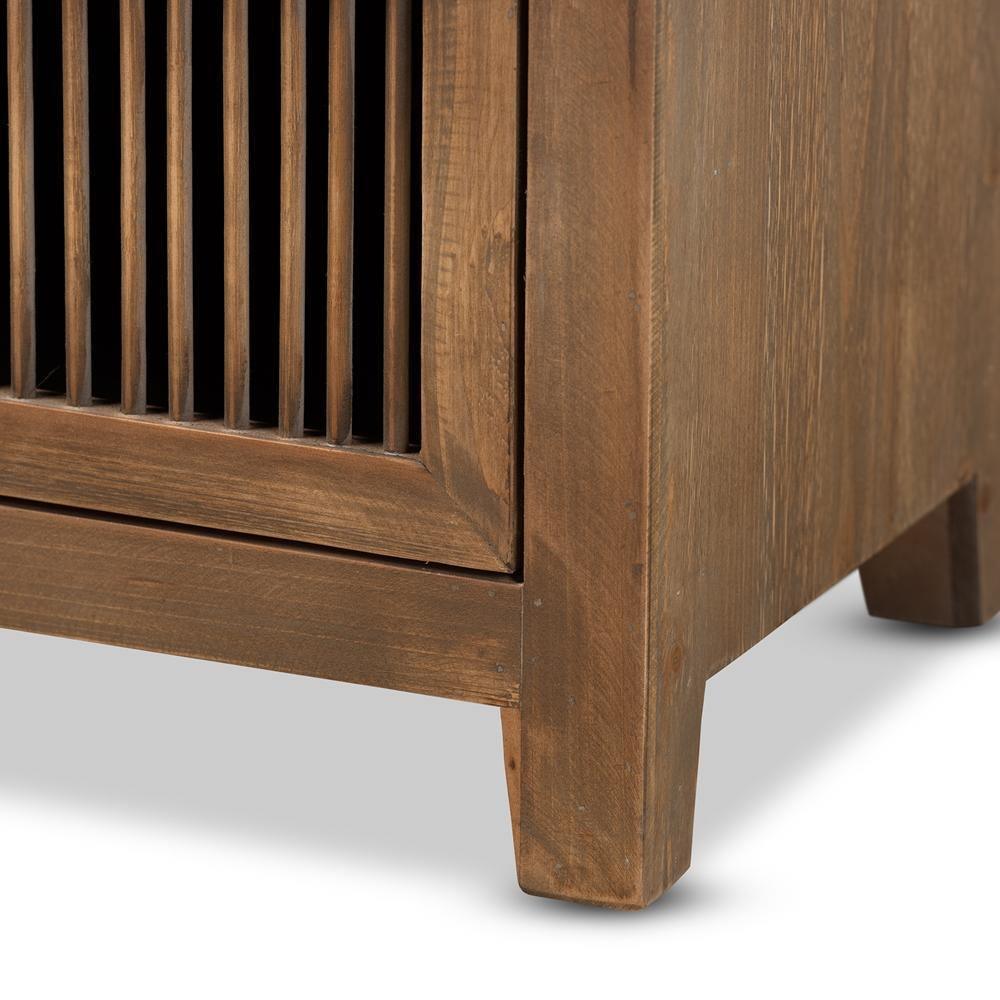 Clement Rustic Transitional Medium Oak Finished 2-Drawer Wood Spindle Nightstand FredCo