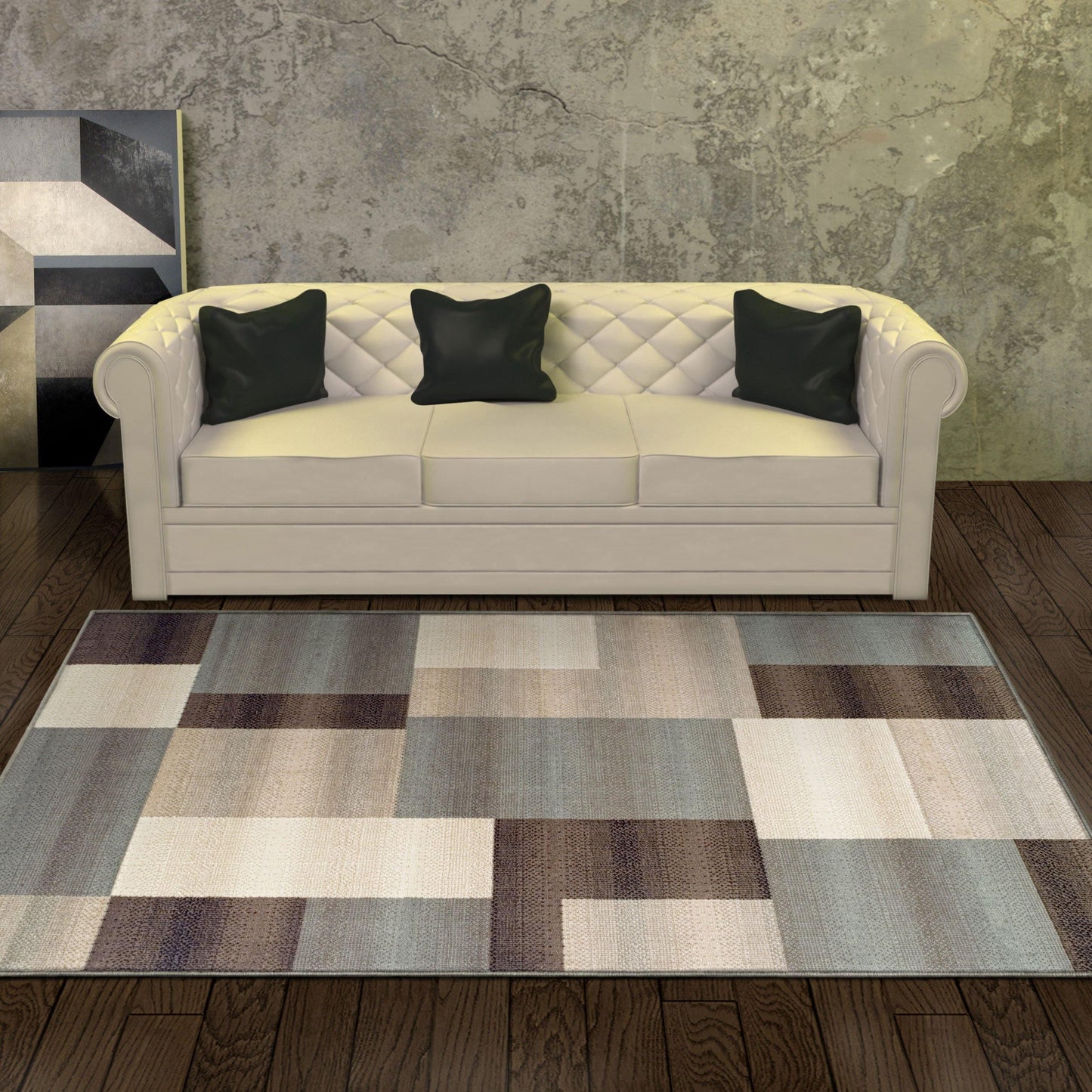 Clifton Geometric Patchwork Contemporary Rug FredCo