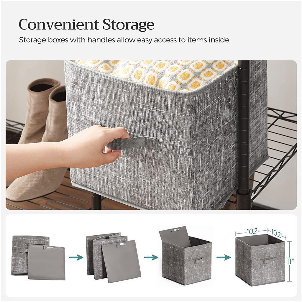 Clothes Rack with Shelves Gray FredCo
