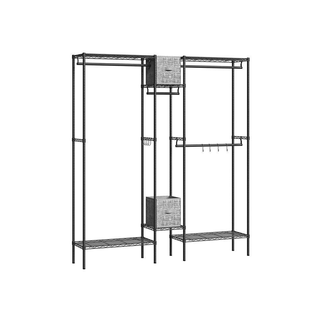 Clothes Rack with Shelves Gray FredCo