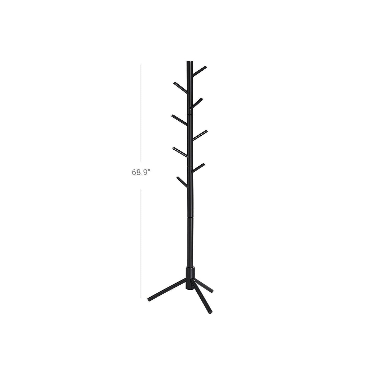 Coat Rack Black 8 Hooks FredCo