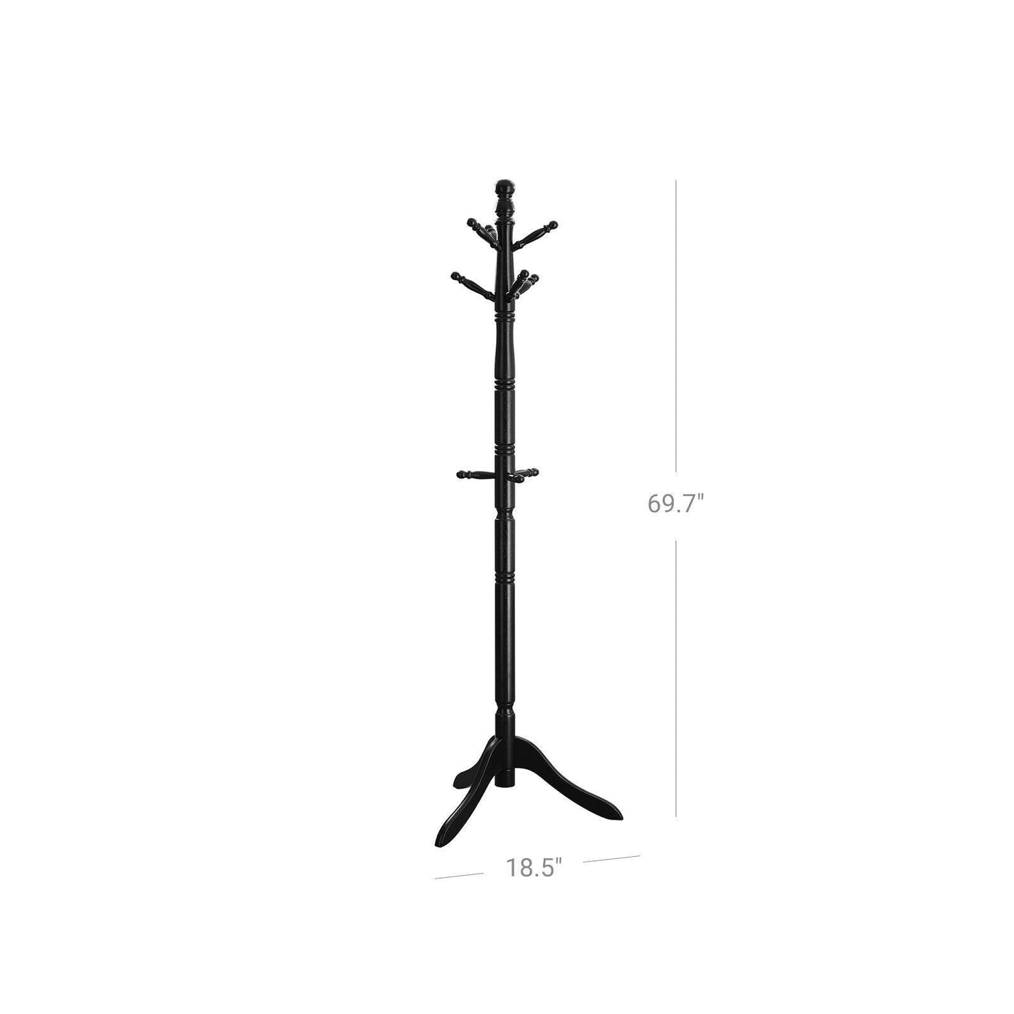 Coat Rack Black with 10 hooks FredCo