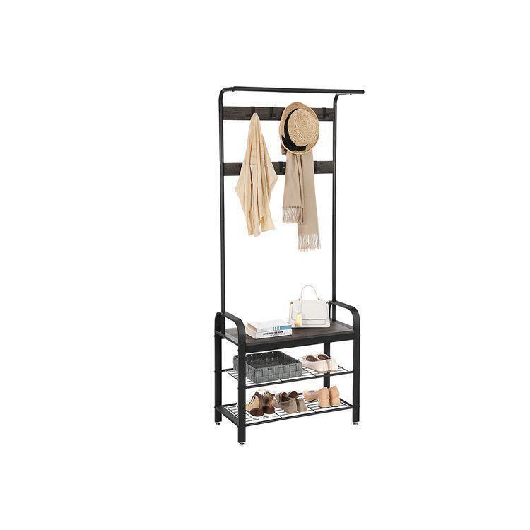 Coat Rack Charcoal Gray and Black FredCo