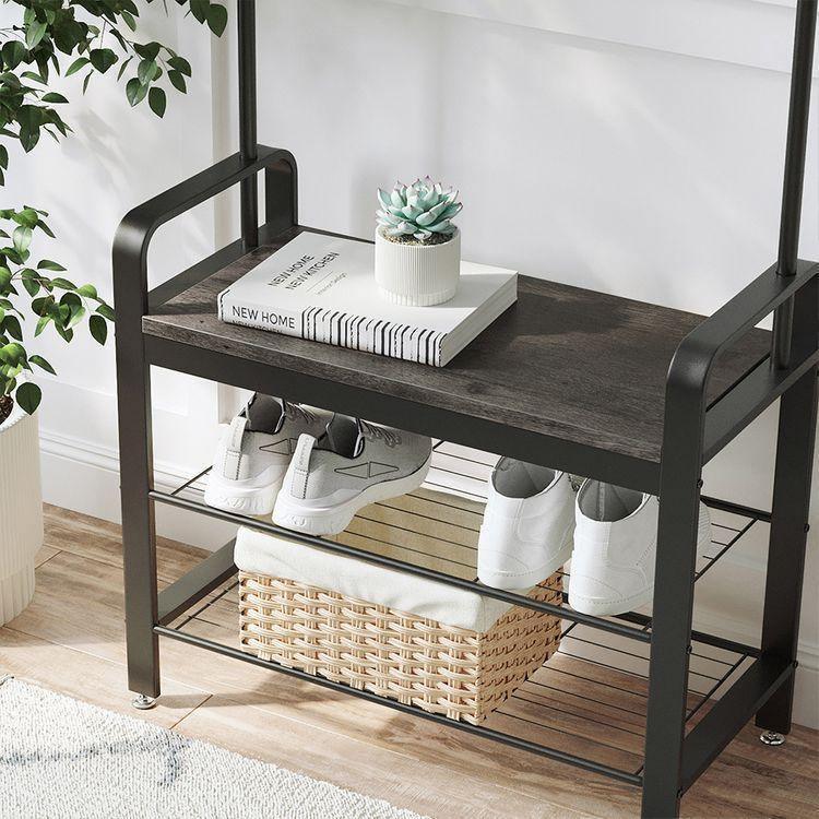 Coat Rack Charcoal Gray and Black FredCo