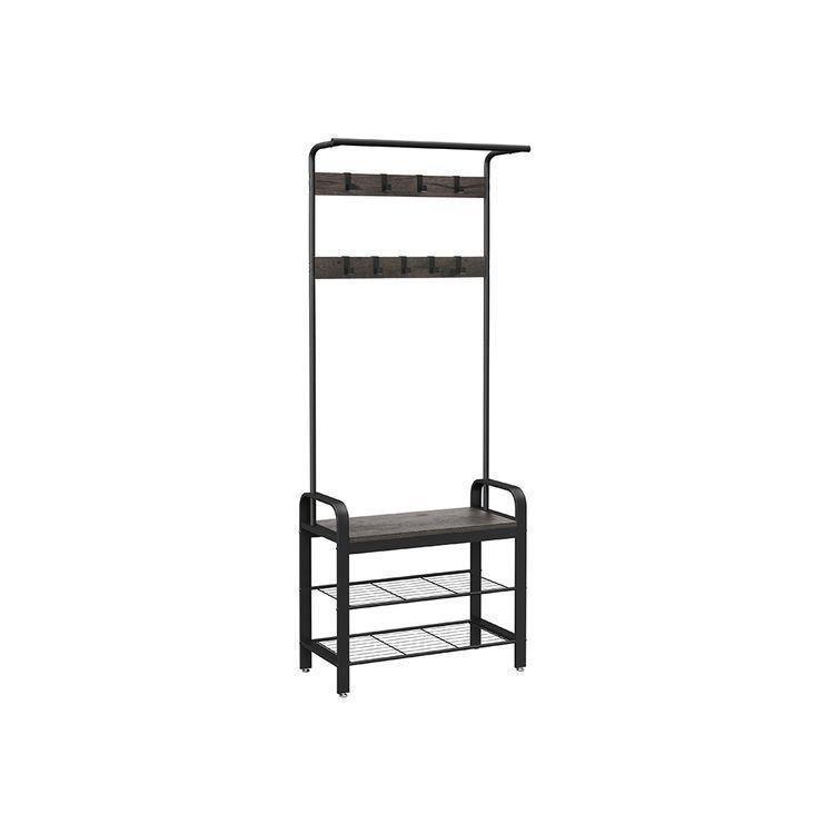 Coat Rack Charcoal Gray and Black FredCo