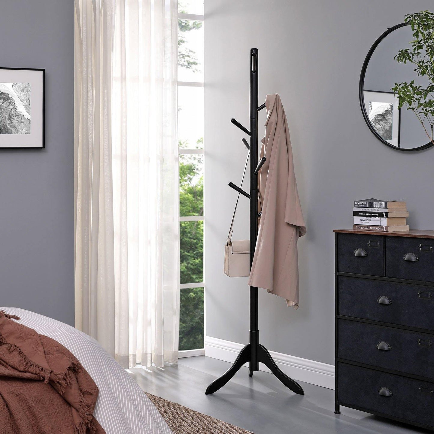 Coat Rack Free Standing Black FredCo