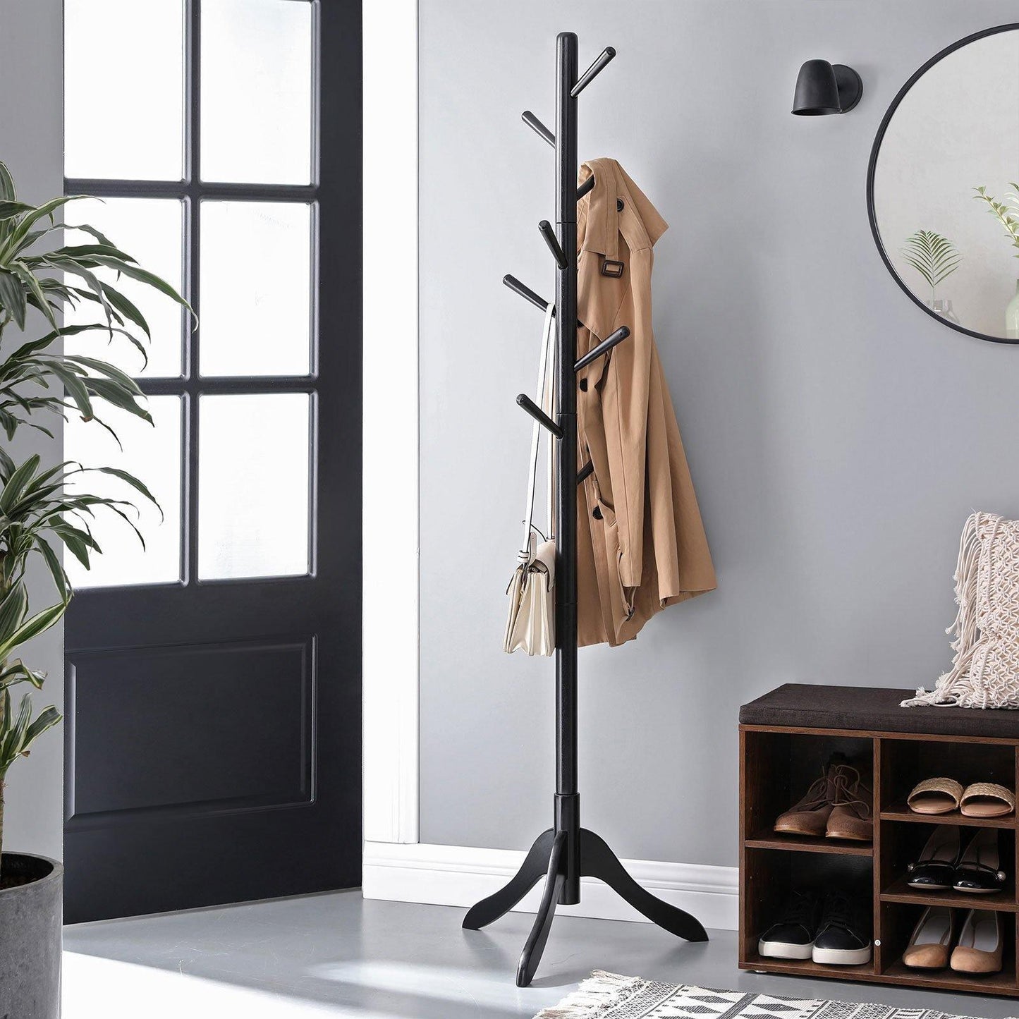 Coat Rack Free Standing Black FredCo