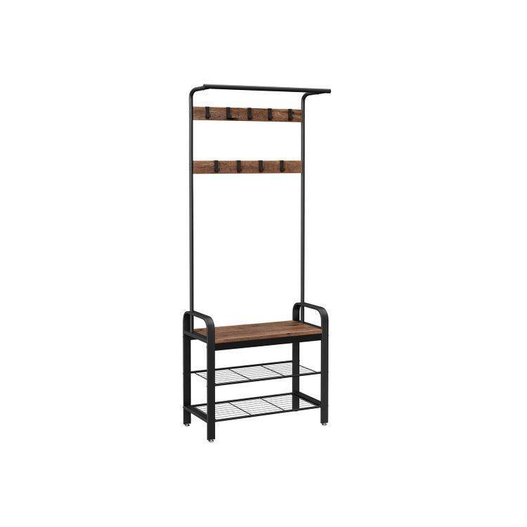 Coat Rack Hazelnut Brown and Black FredCo
