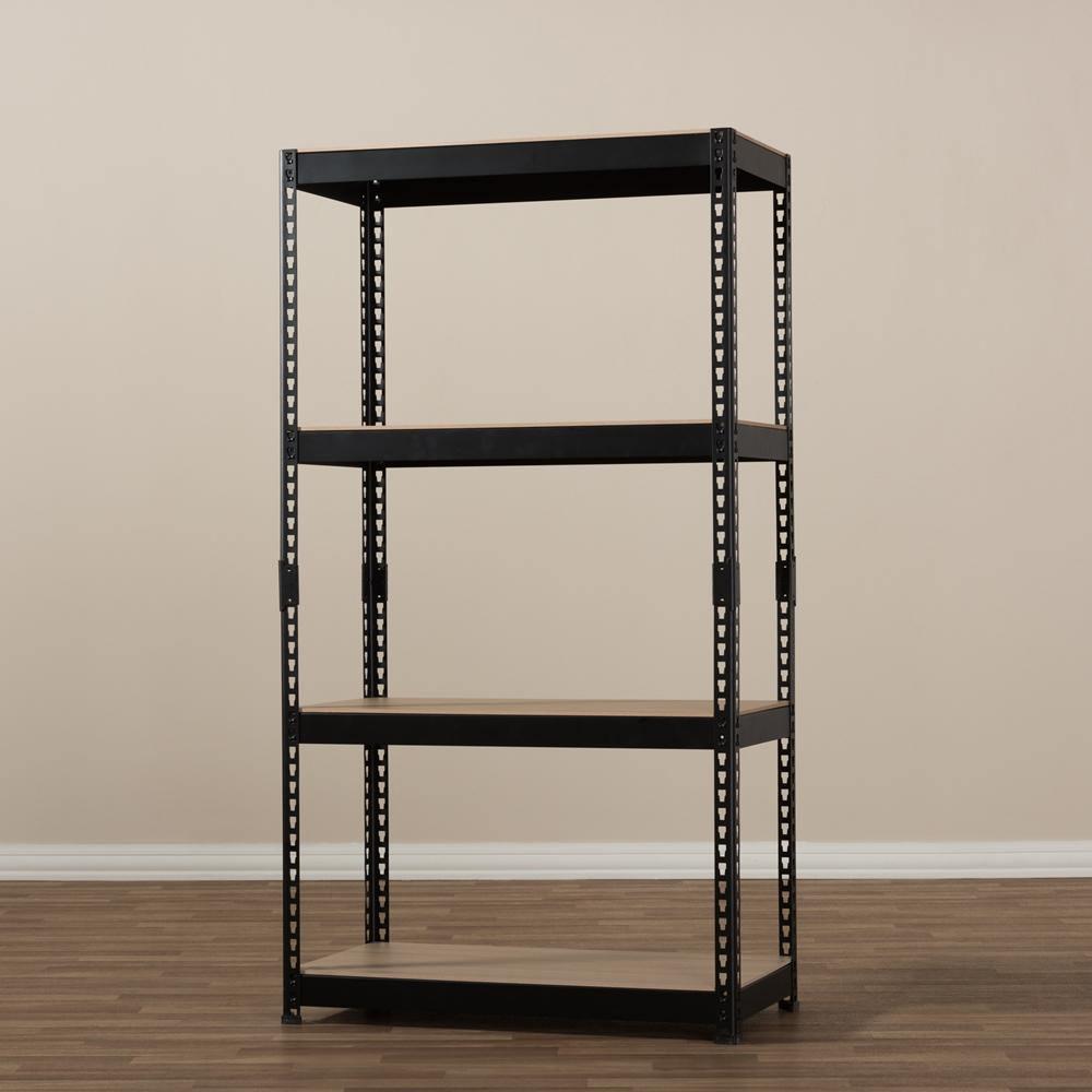 Cody Black Metal 4-Shelf Multipurpose Shelving Rack FredCo