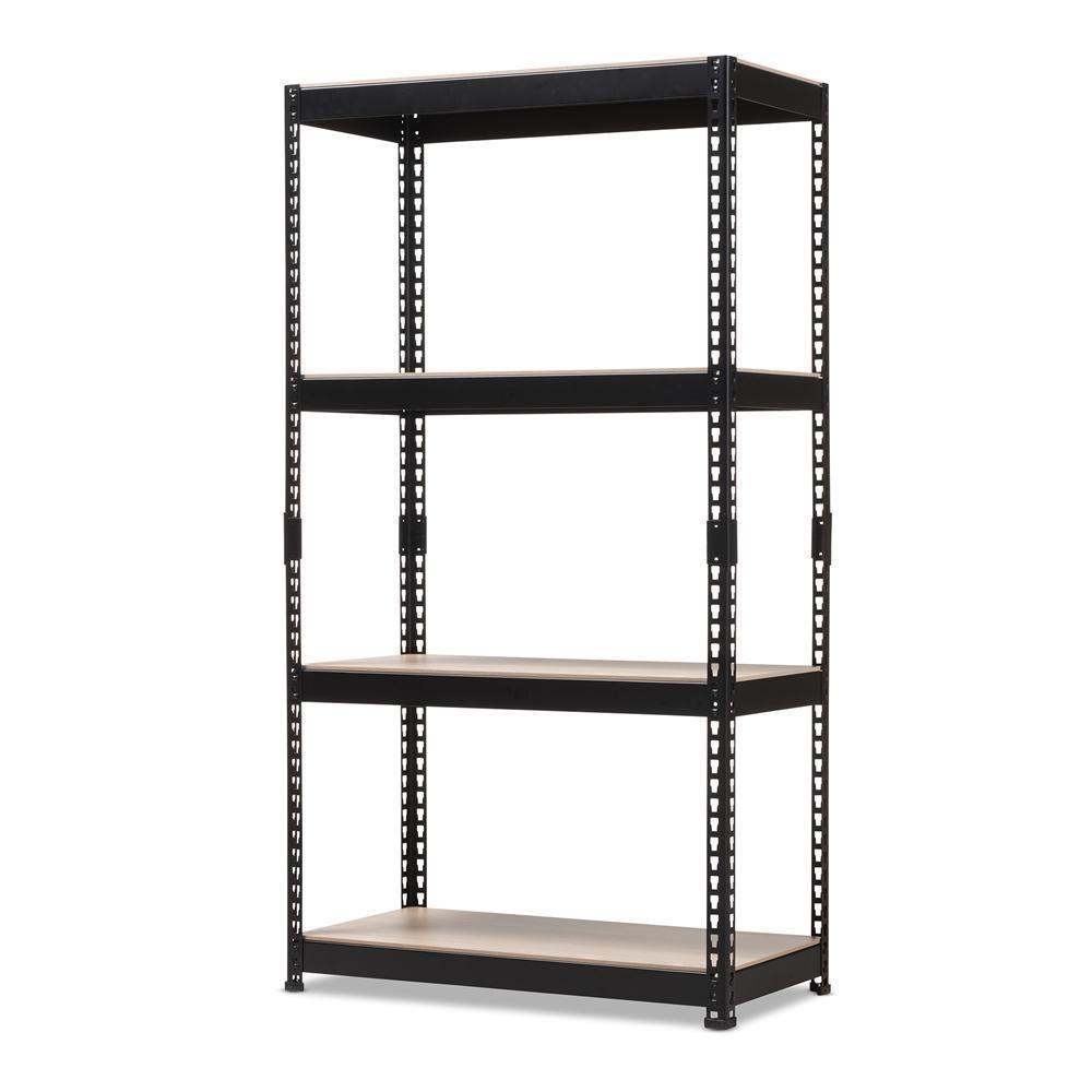 Cody Black Metal 4-Shelf Multipurpose Shelving Rack FredCo