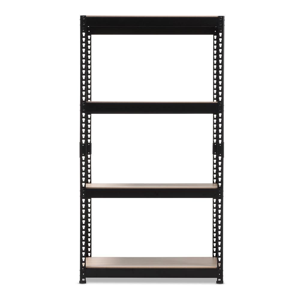Cody Black Metal 4-Shelf Multipurpose Shelving Rack FredCo