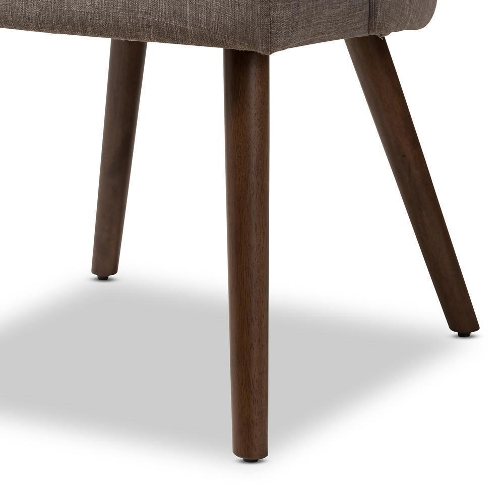 Cody Mid-Century Modern Light Grey Fabric Upholstered Walnut Finished Wood Dining Chair (Set of 2) FredCo