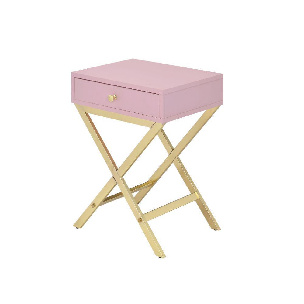 Coleen Accent Table Pink & Gold FredCo