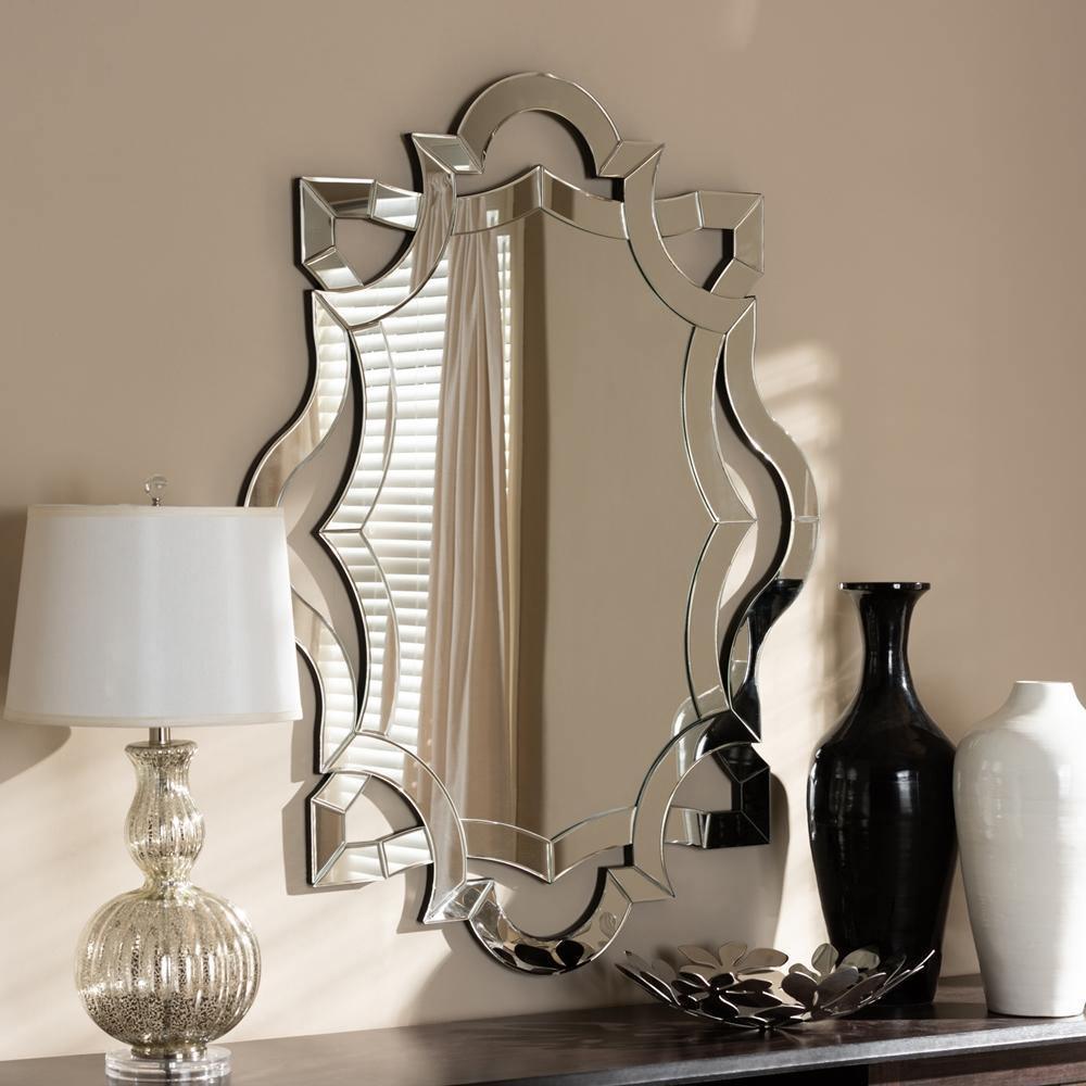 Colina Modern and Contemporary Silver Finished Accent Wall Mirror FredCo