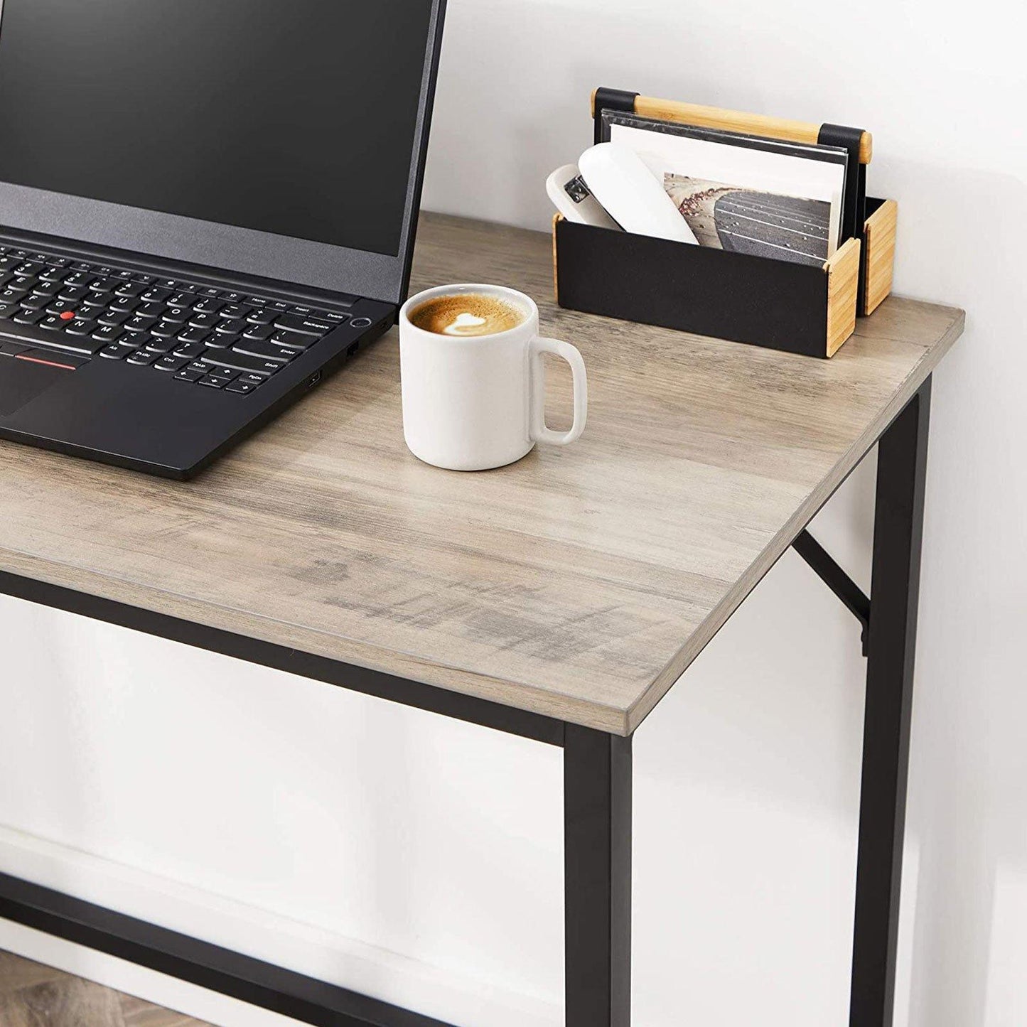 Computer Desk Greige and Black FredCo