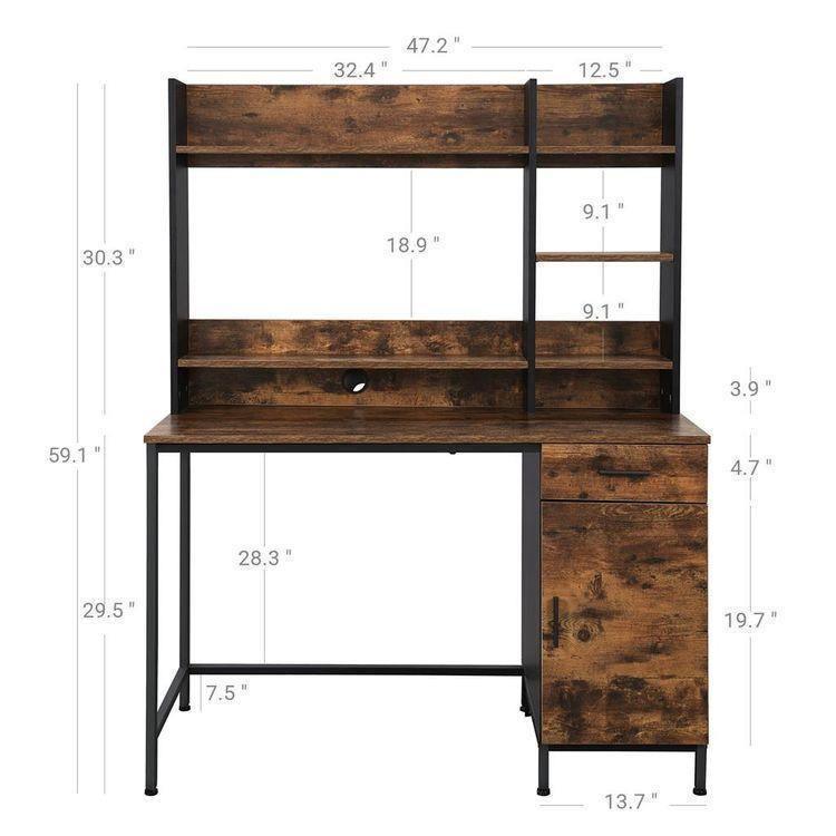 Computer Desk with Bookshelf FredCo