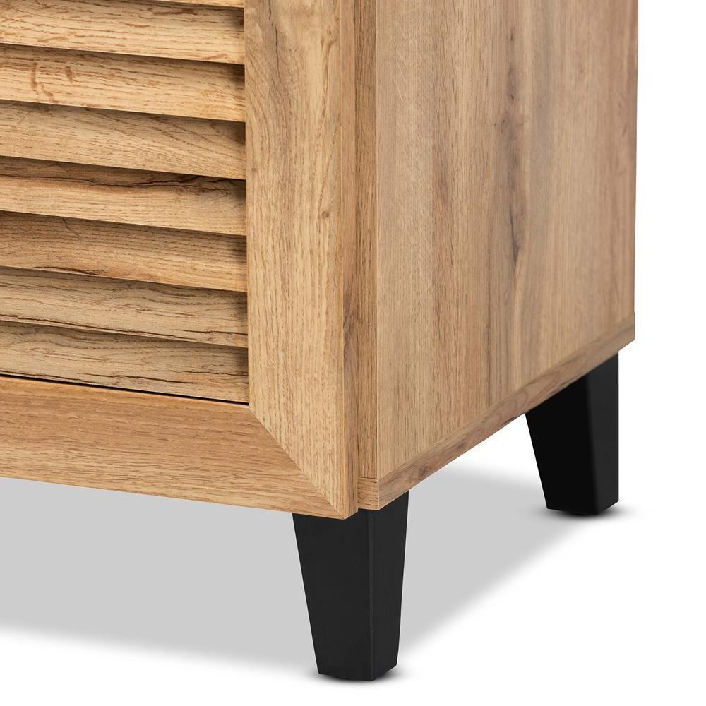 Coolidge Modern and Contemporary Oak Brown Finished Wood 1-Drawer Shoe Storage Cabinet FredCo